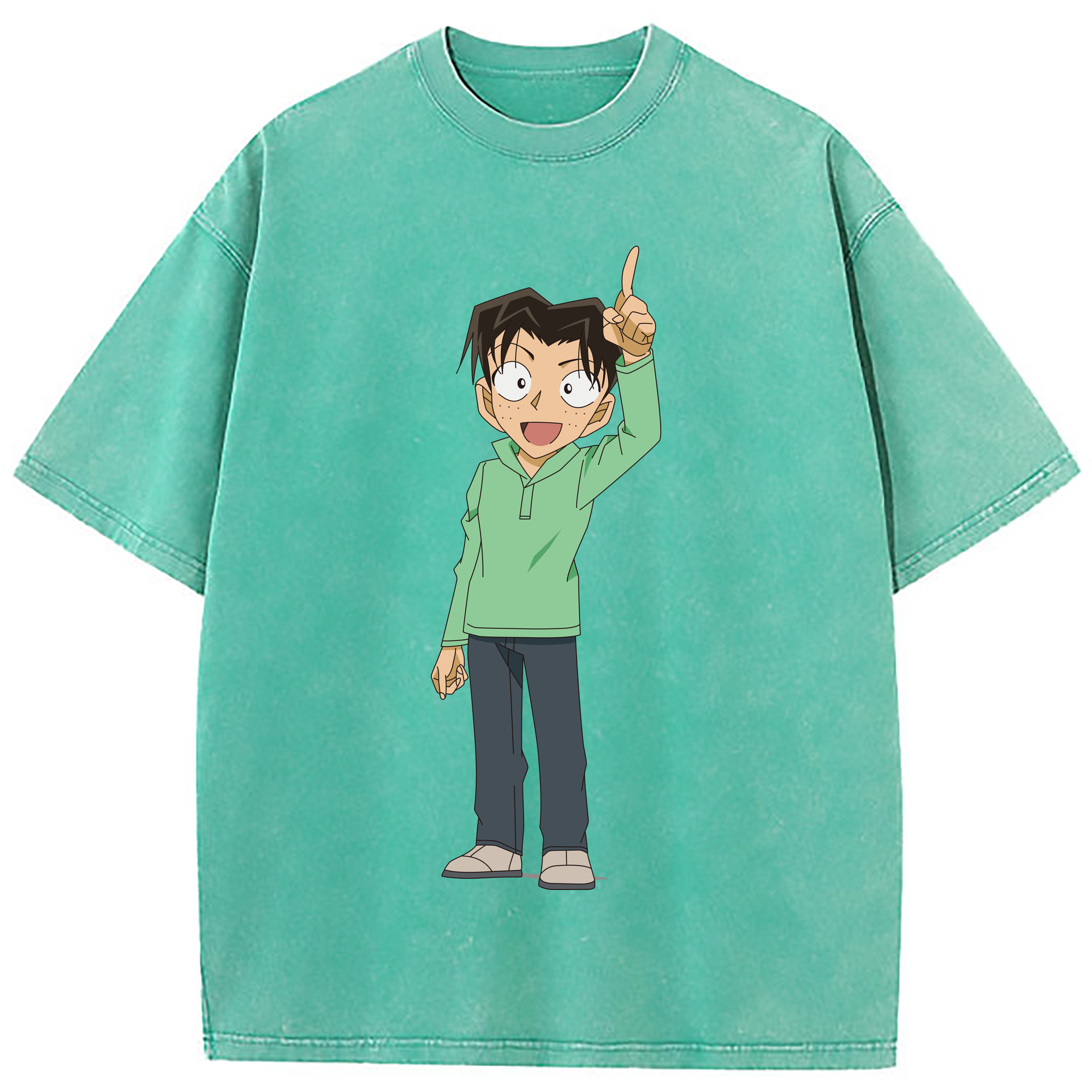 （画像用） 名探偵コナン 円谷 光彦 つぶらや みつひこ Detective Conan Mitch Tennyson 綿100% ヴィンテージ風 半袖Tシャツ（フロントプリント）